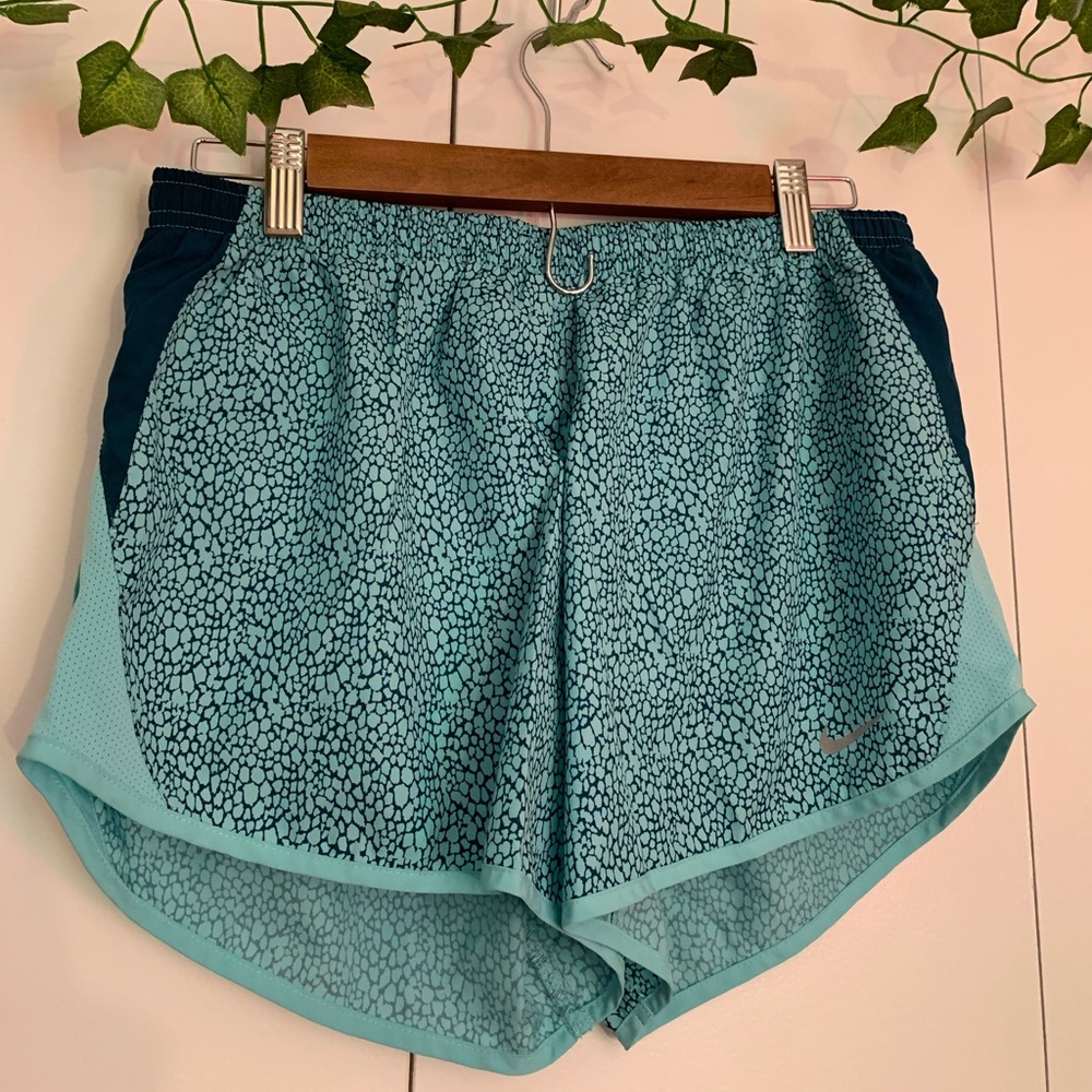 Nike mint blue dri-fit running shorts with built in underwear